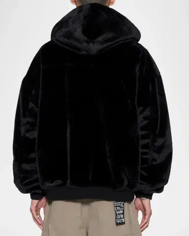 Ksubi Men's Walkout Logo Faux-Fur Hooded Jacket | Thumbnail 3 Ksubi Men's Walkout Logo Faux-Fur Hooded Jacket | Thumbnail 3