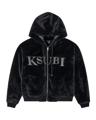 Ksubi Men's Walkout Logo Faux-Fur Hooded Jacket | Thumbnail 1 Ksubi Men's Walkout Logo Faux-Fur Hooded Jacket | Thumbnail 1