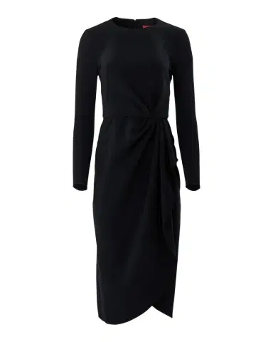 Carolina Herrera Draped Long-Sleeve Midi Dress | Thumbnail 1