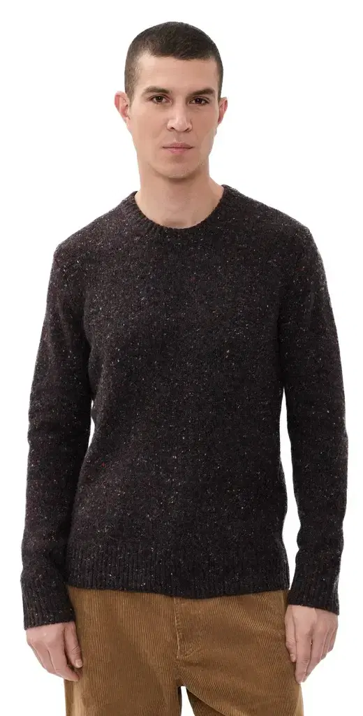 Alex Mill Donegal Crew Neck Sweater Pinot Noir