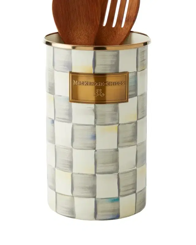 MacKenzie-Childs Sterling Check Utensil Holder