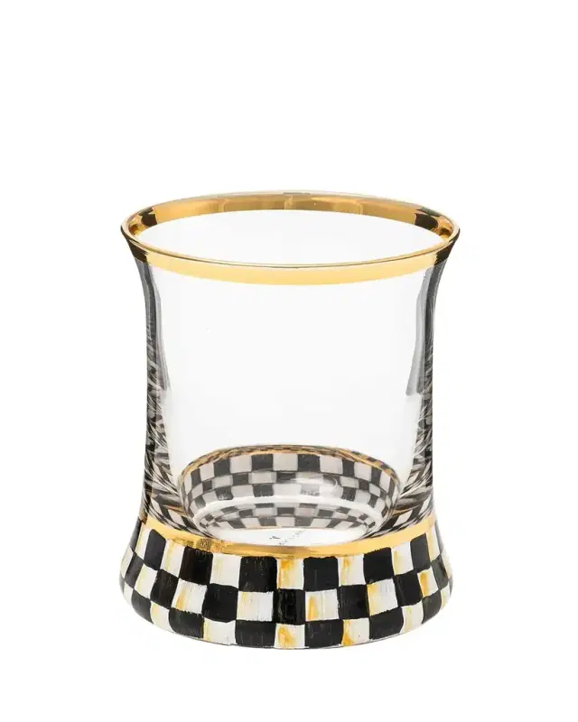 MacKenzie-Childs 8 oz. Courtly Check Glass Tumbler, Set of 2
