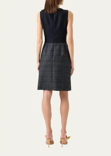 Akris Prince Of Whales Wool Double-Face Sleeveless Dress | Thumbnail 3 Akris Prince Of Whales Wool Double-Face Sleeveless Dress | Thumbnail 3
