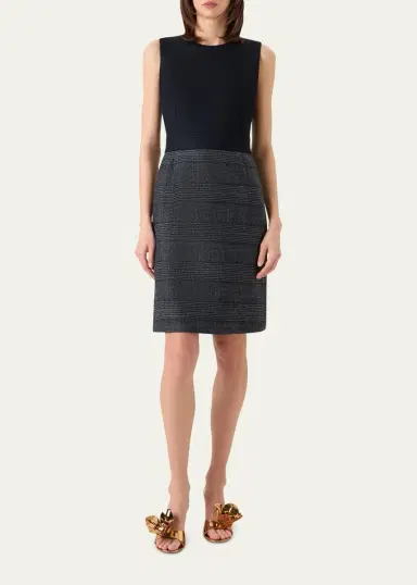 Akris Prince Of Whales Wool Double-Face Sleeveless Dress | Thumbnail 4 Akris Prince Of Whales Wool Double-Face Sleeveless Dress | Thumbnail 4