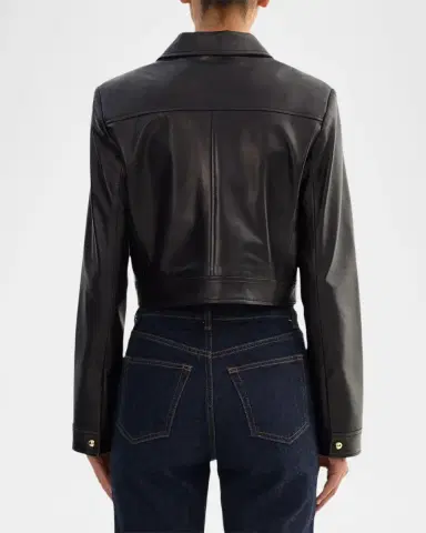 LAMARQUE Lorena Leather Crop Jacket | Thumbnail 3