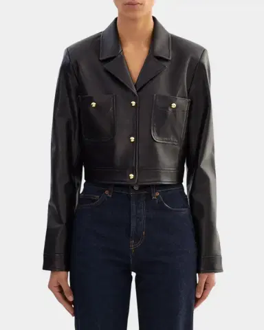 LAMARQUE Lorena Leather Crop Jacket | Thumbnail 4
