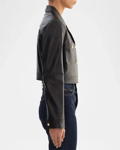 LAMARQUE Lorena Leather Crop Jacket | Thumbnail 5