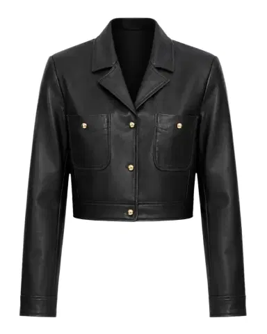 LAMARQUE Lorena Leather Crop Jacket | Thumbnail 1