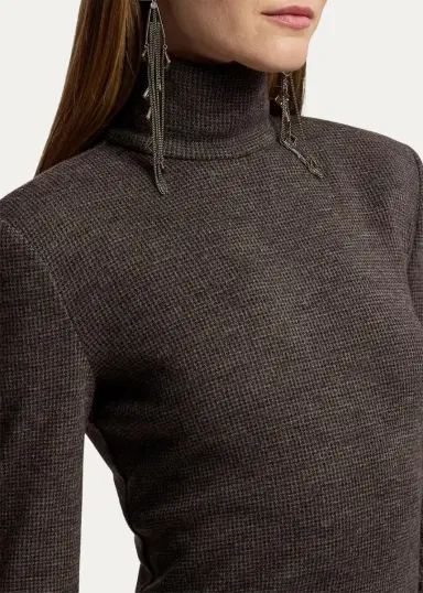 Ralph Lauren Collection Emmerson Turtleneck Tick-Weave Jersey Midi Day Dress | Thumbnail 5