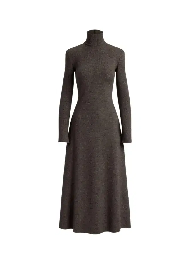 Ralph Lauren Collection Emmerson Turtleneck Tick-Weave Jersey Midi Day Dress