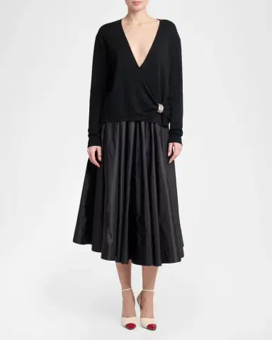 Valentino Garavani Crystal Embroidered Wrap Sweater | Thumbnail 2