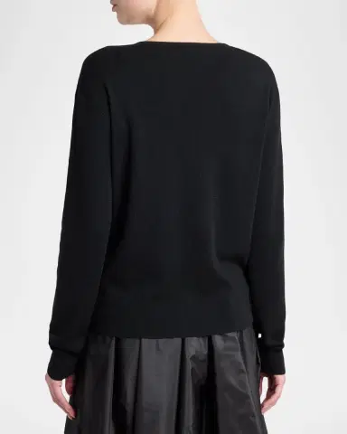 Valentino Garavani Crystal Embroidered Wrap Sweater | Thumbnail 3