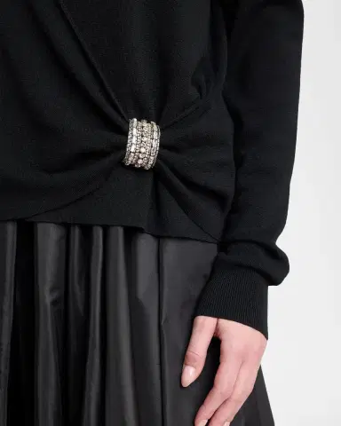 Valentino Garavani Crystal Embroidered Wrap Sweater | Thumbnail 5