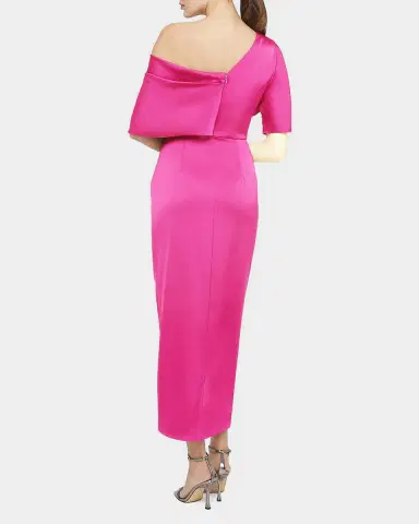THEIA Rayna Draped One-Shoulder High-Low Gown | Thumbnail 3