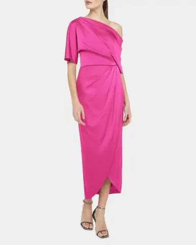 THEIA Rayna Draped One-Shoulder High-Low Gown | Thumbnail 6