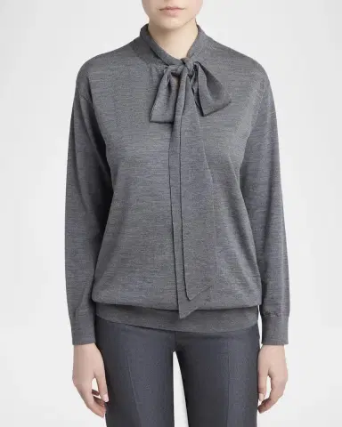 Valentino Garavani Neck-Scarf Wool Knit Sweater | Thumbnail 4 Valentino Garavani Neck-Scarf Wool Knit Sweater | Thumbnail 4