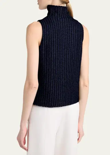 Giorgio Armani Metallic Knit Sleeveless Turtleneck Sweater | Thumbnail 3 Giorgio Armani Metallic Knit Sleeveless Turtleneck Sweater | Thumbnail 3