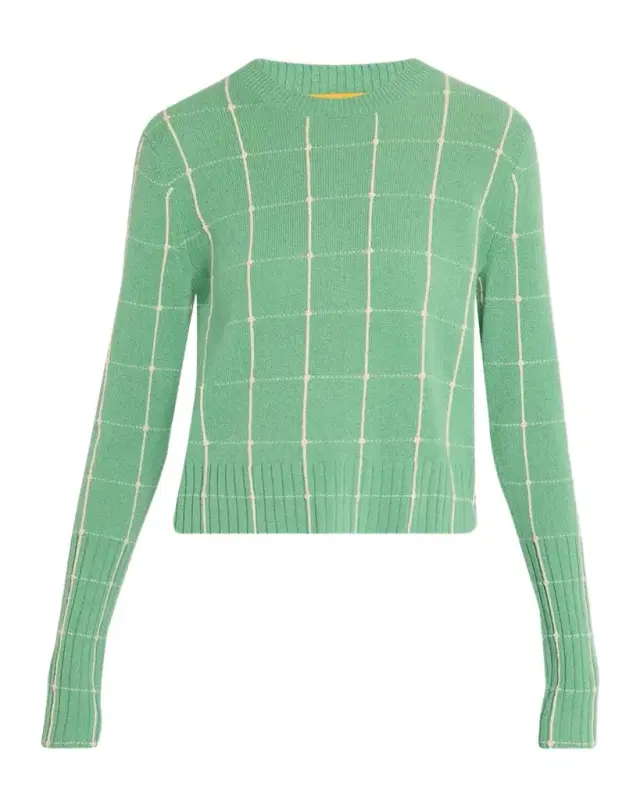 Guest In Residence Shrunken Checkered Cashmere Sweater