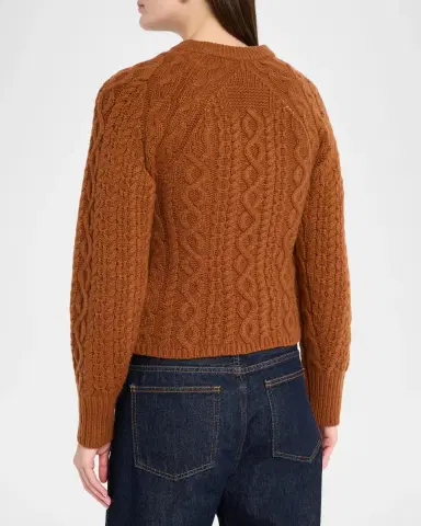 Guest In Residence Sculpted Cashmere-Wool Cable-Knit Cardigan | Thumbnail 3