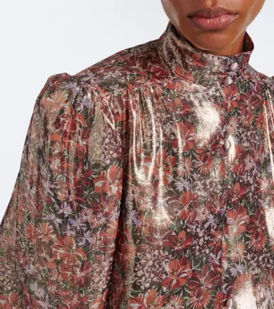 Valentino Floral silk-blend lamé blouse | Thumbnail 3 Valentino Floral silk-blend lamé blouse | Thumbnail 3