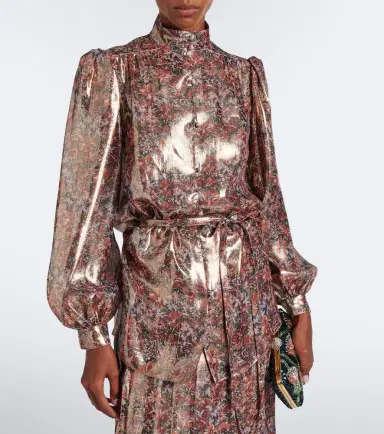 Valentino Floral silk-blend lamé blouse | Thumbnail 6 Valentino Floral silk-blend lamé blouse | Thumbnail 6