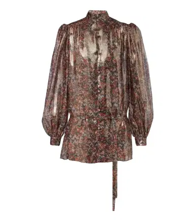 Valentino Floral silk-blend lamé blouse | Thumbnail 1 Valentino Floral silk-blend lamé blouse | Thumbnail 1