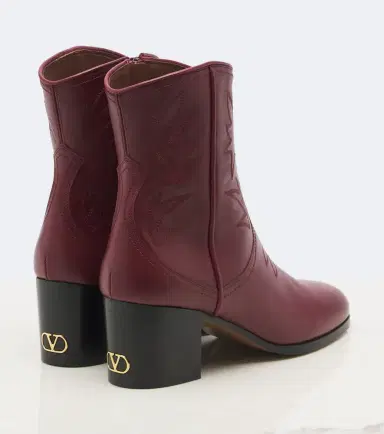 Valentino Garavani VLogo embroidered leather cowboy boots | Thumbnail 3