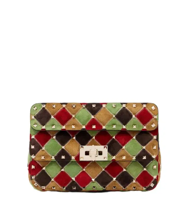 Valentino Garavani Rockstud Small suede shoulder bag