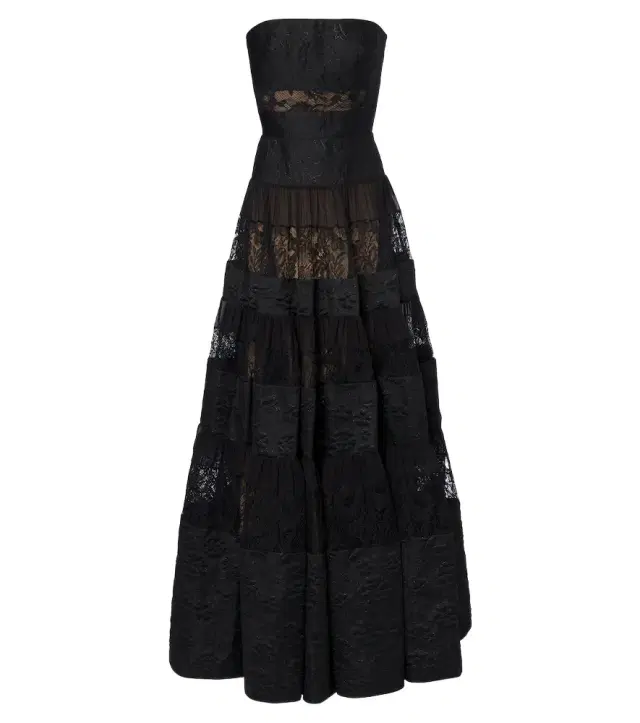 Elie Saab Lace-trimmed floral jacquard gown
