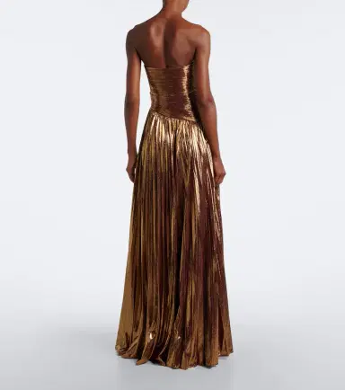 Retrofête Retrofête Sabba plissé lamé gown | Thumbnail 3
