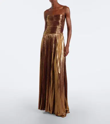 Retrofête Retrofête Sabba plissé lamé gown | Thumbnail 5