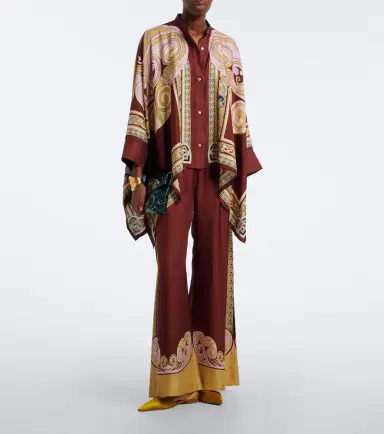La DoubleJ Printed silk twill palazzo pants | Thumbnail 2