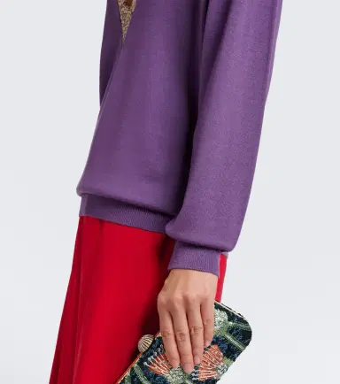 Valentino Lace-trimmed virgin wool sweater | Thumbnail 4