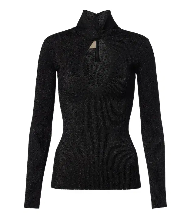 Valentino Cut-out lamé sweater