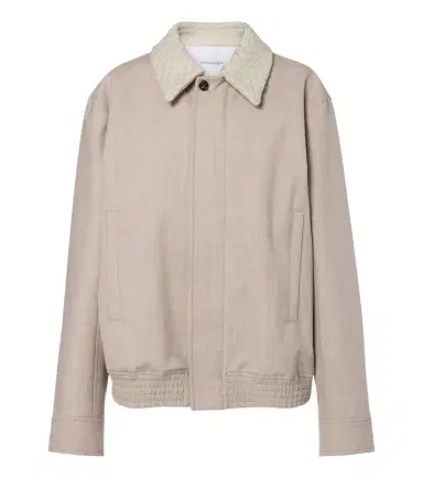 Bottega Veneta Leather-trimmed wool blouson jacket | Thumbnail 1 Bottega Veneta Leather-trimmed wool blouson jacket | Thumbnail 1
