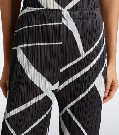 Pleats Please Issey Miyake Fold Line pleated printed wide-leg pants | Thumbnail 2
