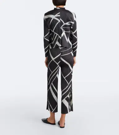 Pleats Please Issey Miyake Fold Line pleated printed wide-leg pants | Thumbnail 5