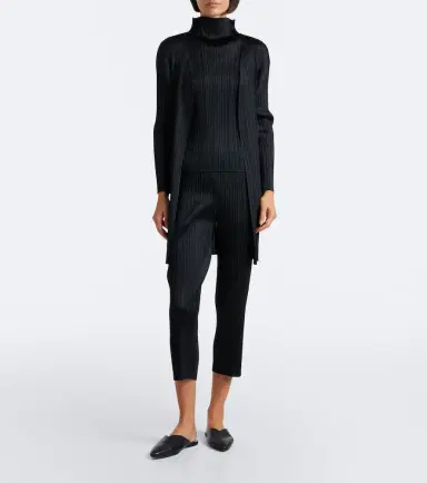 Pleats Please Issey Miyake Basics cropped pleated slim pants | Thumbnail 2