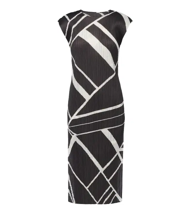 Pleats Please Issey Miyake Fold Line pleated printed midi dress