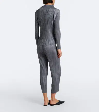 Pleats Please Issey Miyake Basics cropped pleated slim pants | Thumbnail 3