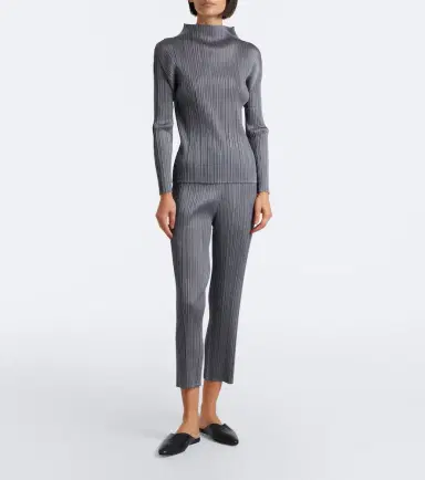 Pleats Please Issey Miyake Basics cropped pleated slim pants | Thumbnail 6