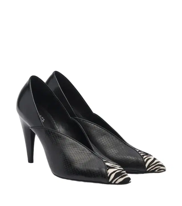 Isabel Marant Luza calf hair-trimmed snake-effect leather pumps