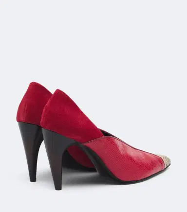 Isabel Marant Luza suede-trimmed snake-effect leather pumps | Thumbnail 2