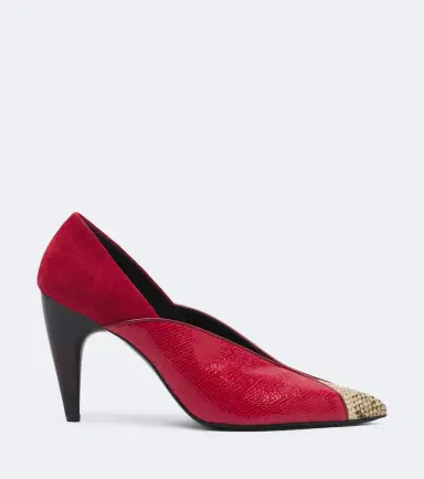 Isabel Marant Luza suede-trimmed snake-effect leather pumps | Thumbnail 3
