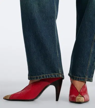 Isabel Marant Luza suede-trimmed snake-effect leather pumps | Thumbnail 5