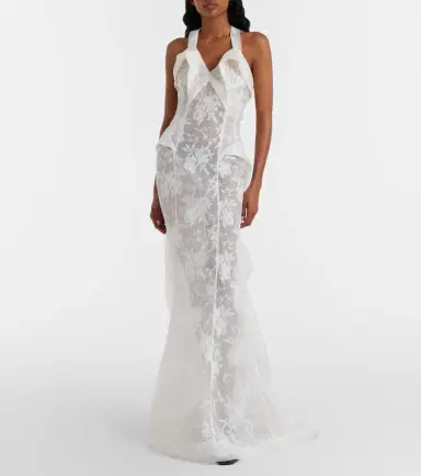 Alexander McQueen Sheer silk lace gown | Thumbnail 2 Alexander McQueen Sheer silk lace gown | Thumbnail 2