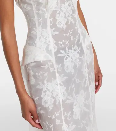 Alexander McQueen Sheer silk lace gown | Thumbnail 4 Alexander McQueen Sheer silk lace gown | Thumbnail 4