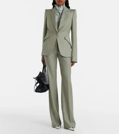 Alexander McQueen Wool flared pants | Thumbnail 4