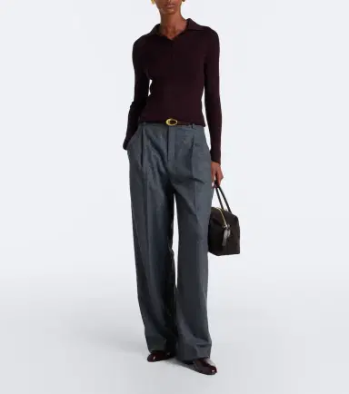 Vince Ribbed-knit wool and silk polo sweater | Thumbnail 3
