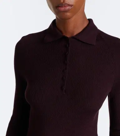 Vince Ribbed-knit wool and silk polo sweater | Thumbnail 6